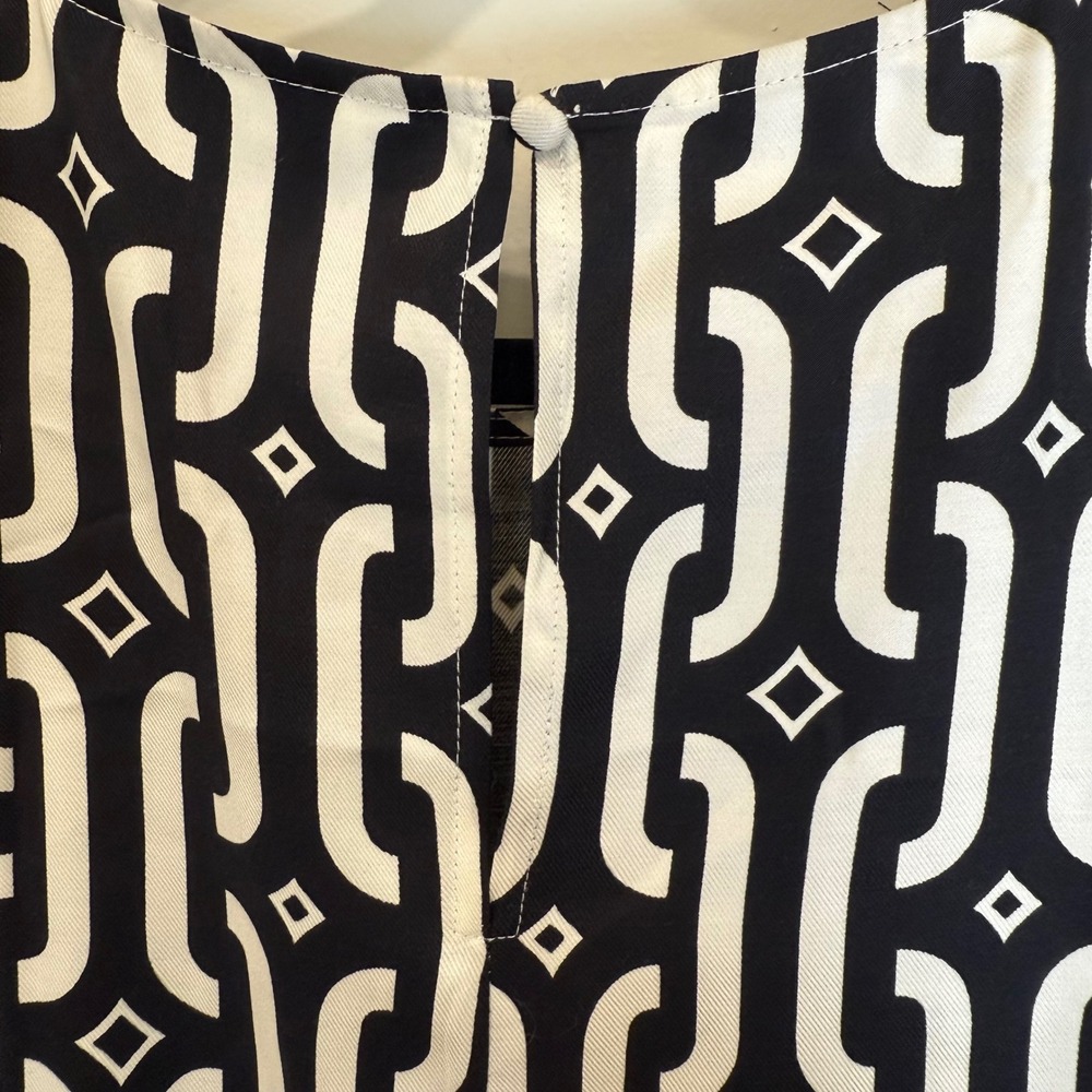 Boden Black & White Geometric Print Maxi Dress US 10R UK 14R Career Casual - Picture 3 of 9